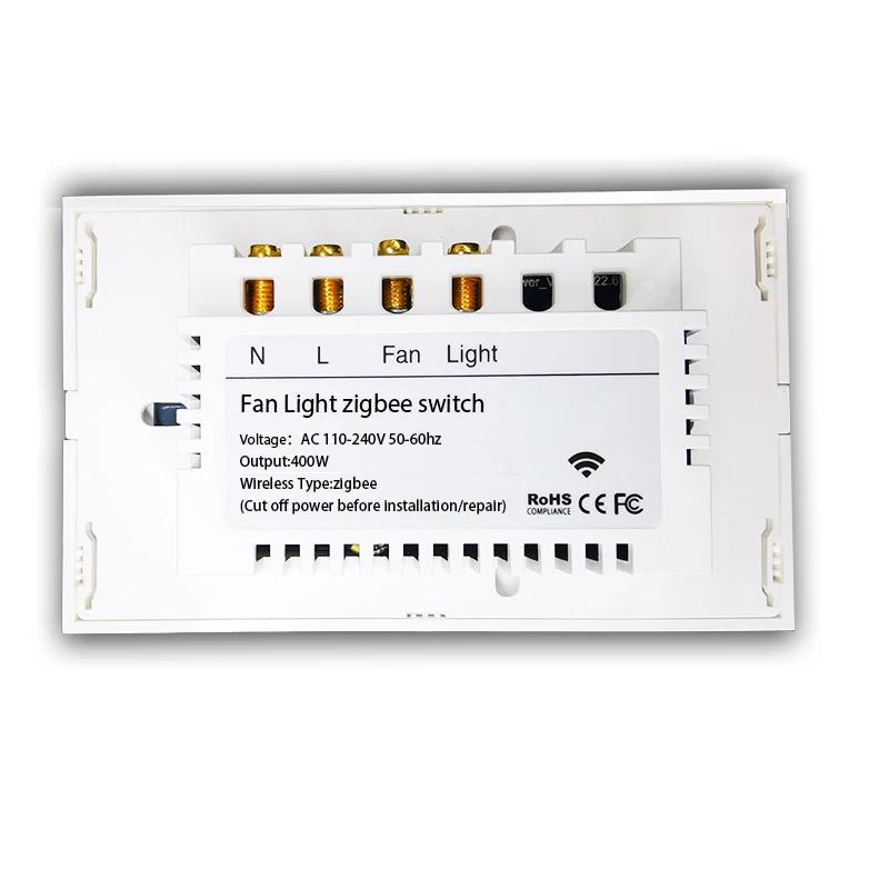 Умный выключатель света и вентилятора Zigbee Wifi EU/AU Переключатель для потолочного вентилятора и лампы Приложение Smart Life Работает с Alexa Google Home