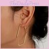 Geometric Hexagon Contemporary Ear Rings With Electroplated Gold Women For