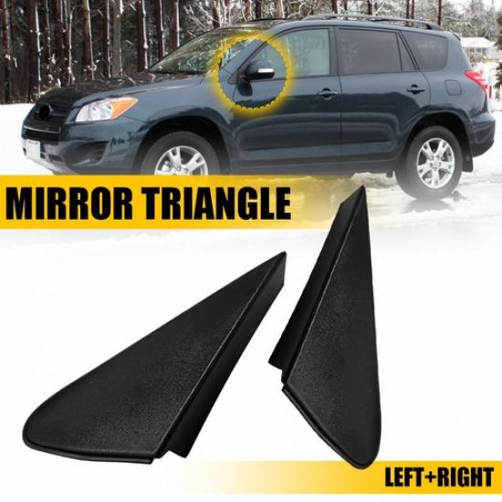For Toyota RAV4 2009-2012 Pair Side Black Mirror Corner Triangle Bezel Covers I