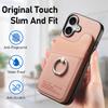 Premium Horizontal Flip Phone Case with RFID Blocking for iPhone 16 Pro Max 16e 15 14 Plus 13 Pro 12 11 XS 360° Rotatable Ring Kickstand Wallet Case