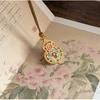 Begonia gourd long necklace in new Chinese style with enamel and braided cord, autumn and winter pendant accessory, high-end jewelry