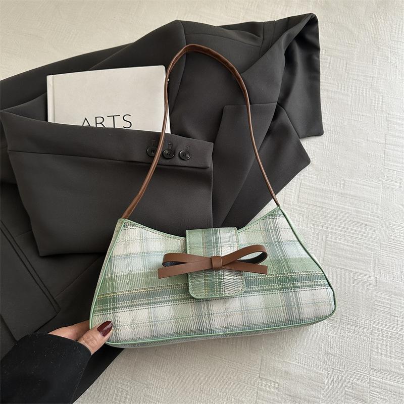 Трендовые и красивые женские сумки, новые клетчатые модные универсальные повседневные наплечные сумки-подмышки