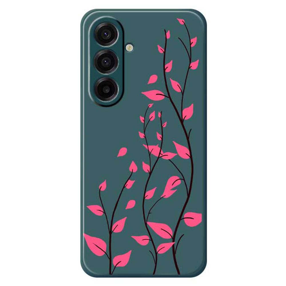 For Samsung Galaxy A17 5G Case Red Leaves Pattern Printing Straight Edge TPU Phone Back Cover