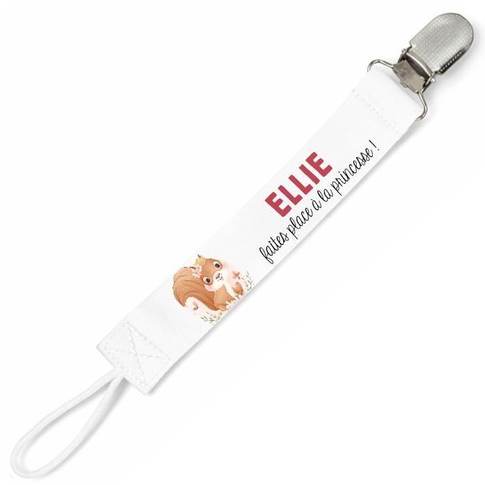 Planetee Attache tétine pour prénom ELLIE faites place a la princesse | Attache sucette cadeau naissance