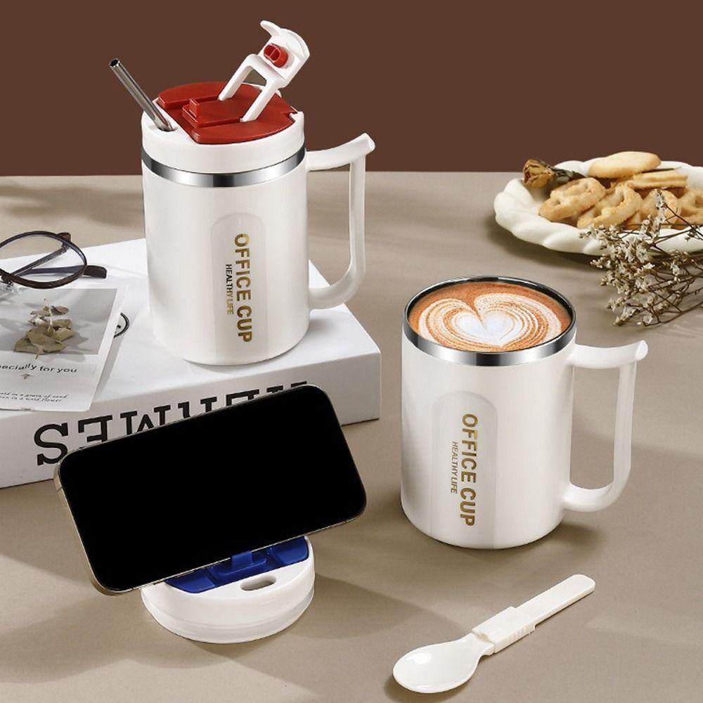 Термостойкая изолированная кофейная чашка с соломой, молочная чашка для чая, модная термокружка для путешествий