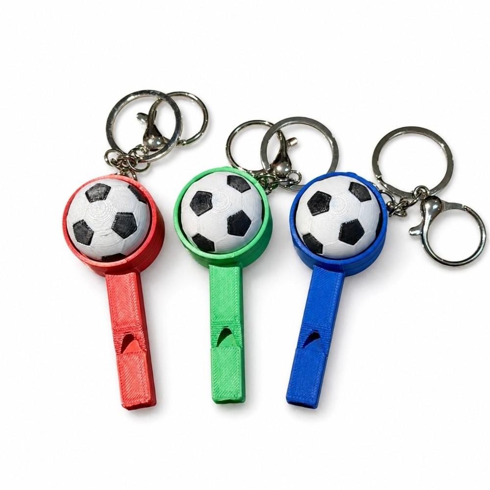 Football 3D Printed Clicker Ball Keychain Funny Football Whistle Press Keychain Backpack Pendant