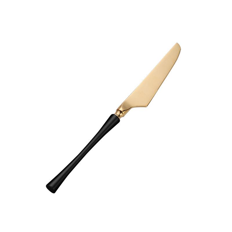 Набор столовых приборов из нержавеющей стали с узкой талией: Нож для стейка, Вилка, Десертная ложка, Зеркальная полировка.