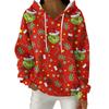 Женский модный повседневный пуловер с рождественским принтом, толстовка с капюшоном и длинными рукавами
