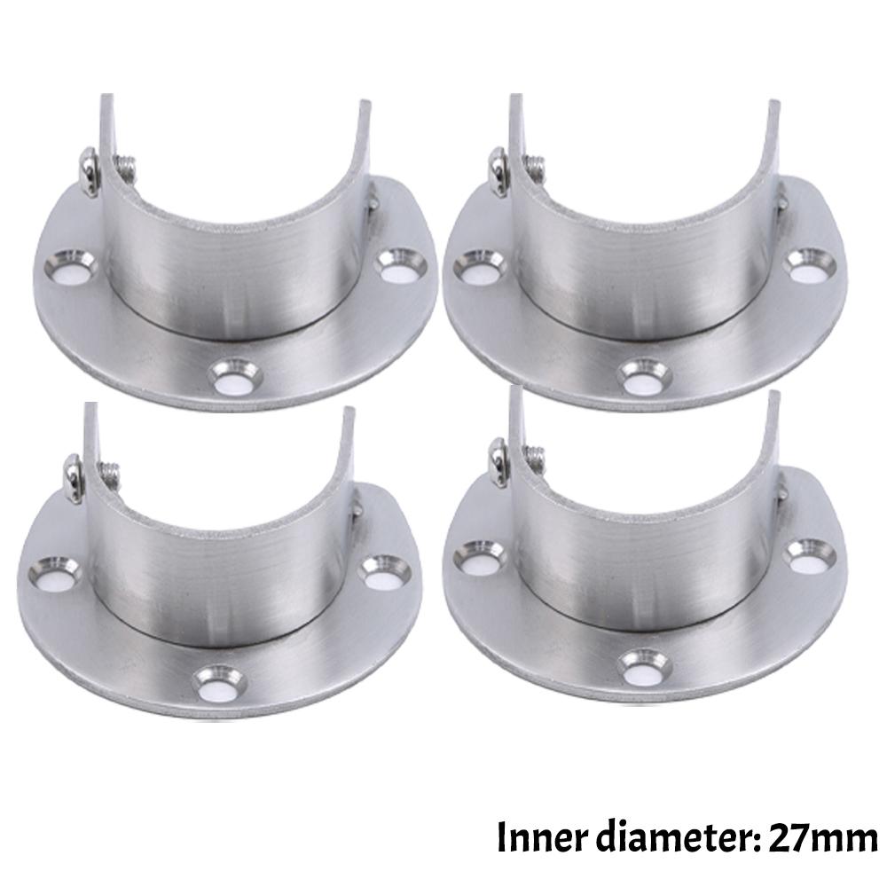 Thickened Stainless Steel Pipe Bracket Base for Wardrobe Curtain Fixed Socket Bracket for Wardrobe Rod Holder End Support Socket