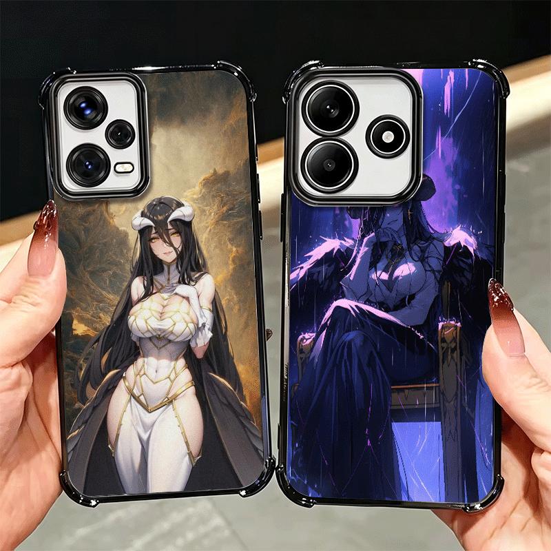 Аниме Чехол для телефона с покрытием Albedo O-Overlords Для Xiaomi Redmi Note 14 15 Pro Plus 13 12 11 11S 11T 10 9S 9 5G Противоударный Airbag C