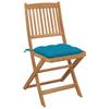 Folding Garden Chairs 6 pcs with Cushions Solid Acacia Wood