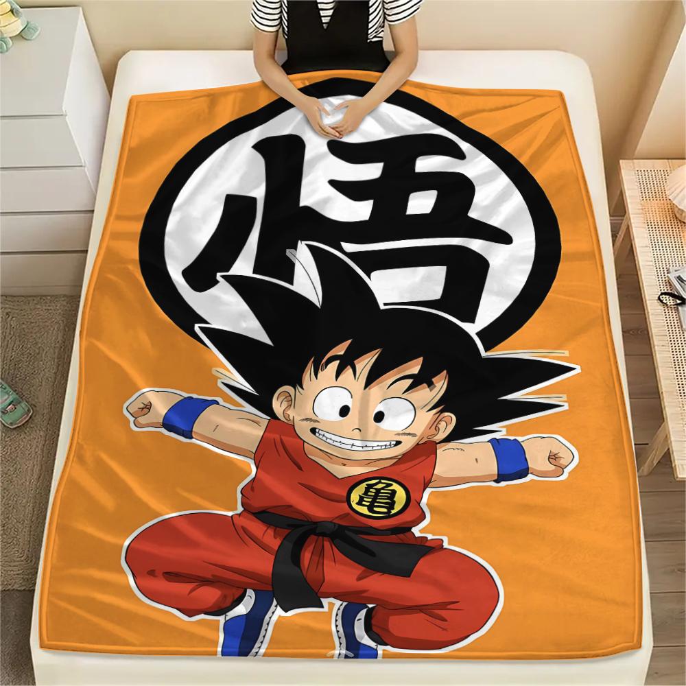 Фланелевое одеяло с принтом персонажей Dragon Ball, Высококачественное, Удобное для всех сезонов, Декор для дома, Тепло и уют, Идеально для рождественских подарков