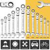6mm-17mm Flexible Pivoting Head Ratchet Wrench Spanner Garage Metric Hand Tool For Auto and Home Repair Maintenance
