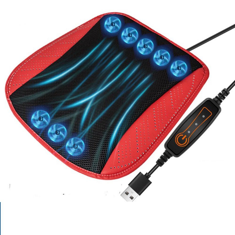 with 8/5 USB Fans Car Ice Silk Seat Cushion Fast Blowing Car Seat Cooling Pad Office Chairs