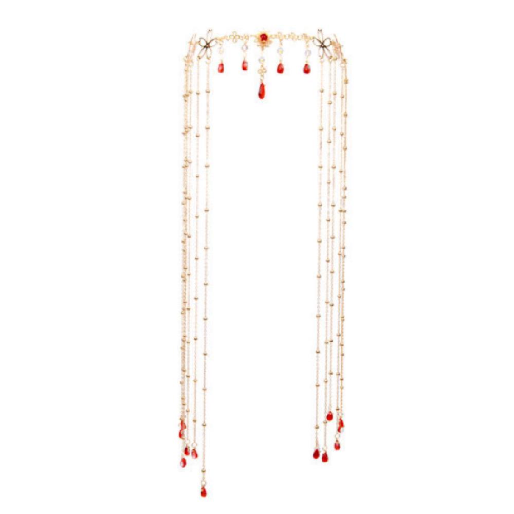 Заколка с бахромой из цветов - Украшение бинди в древнем стиле для ретро-феи Ханфу