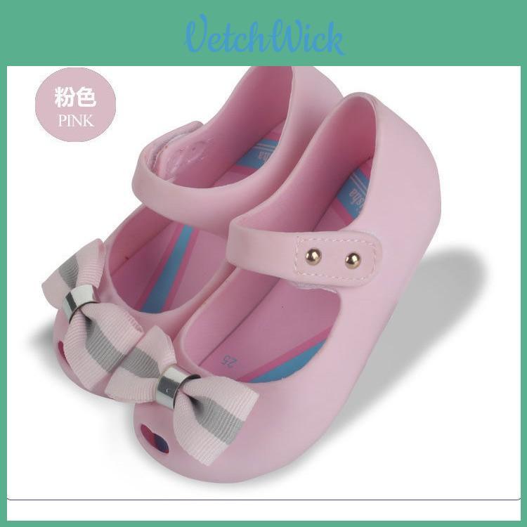 Восхитительные детские гелевые туфли Mini Melissa с дизайном в виде бабочки и банта для юных модниц