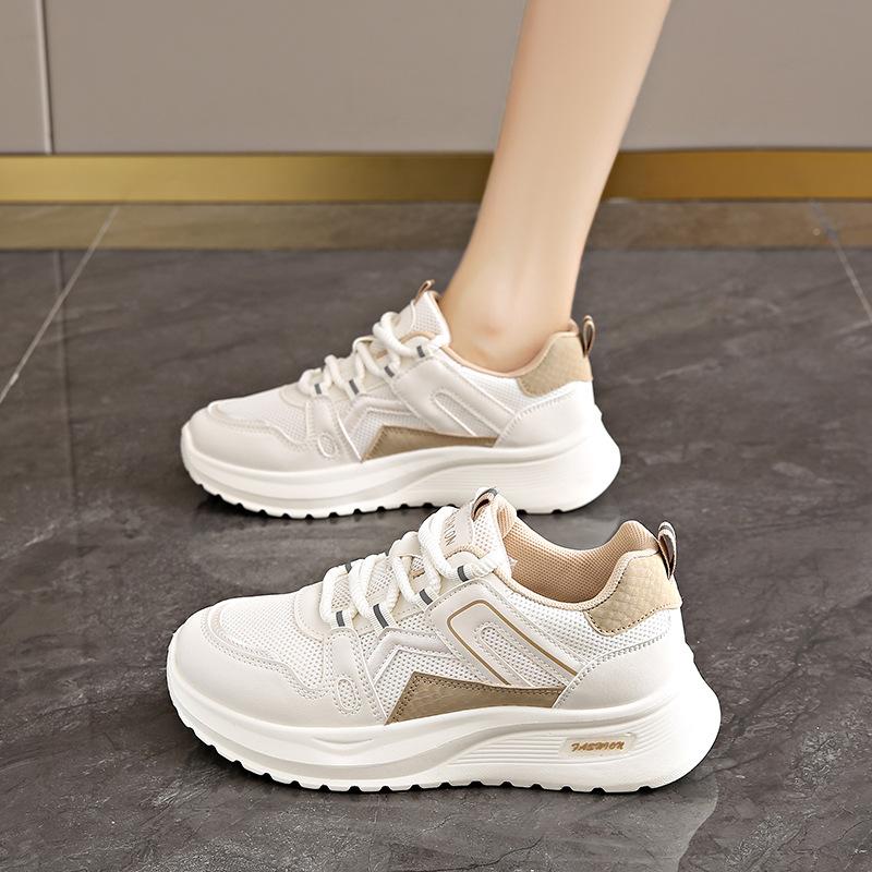 Весенние женские повседневные спортивные туфли студенческие сетчатые дышащие толстые подошвы увеличивающие рост папины туфли Douyin прямая трансляция Форрест Гамп женские туфли