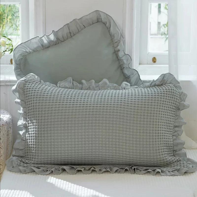 Наволочки из 100% хлопка с вафельным переплетением, 2 шт. Мягкие, дышащие, приятные для кожи наволочки, декоративные наволочки с вафельным переплетением, без наполнителя