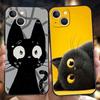 Чехол для телефона Cover для iPhone 17 16 15 14 13 12 Pro Max 11 Pro Max 17 AIR Plus Ударопрочный Мягкий ТПУ Милый Забавный Мультяшный Черный Кот