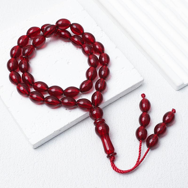 Исламский тасбих из 33 бусин, Розарий для молитвы, Бусины 9x12 мм, Ручная нить Хуэй из Ближнего Востока