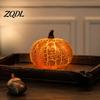 Safe Flameless Pumpkin Lanterns Cute LED Night Light, Rechargeable Touch Lamp for Crackle Texture Kids Nursery, Halloween Tabletop Bedroom Office Warm