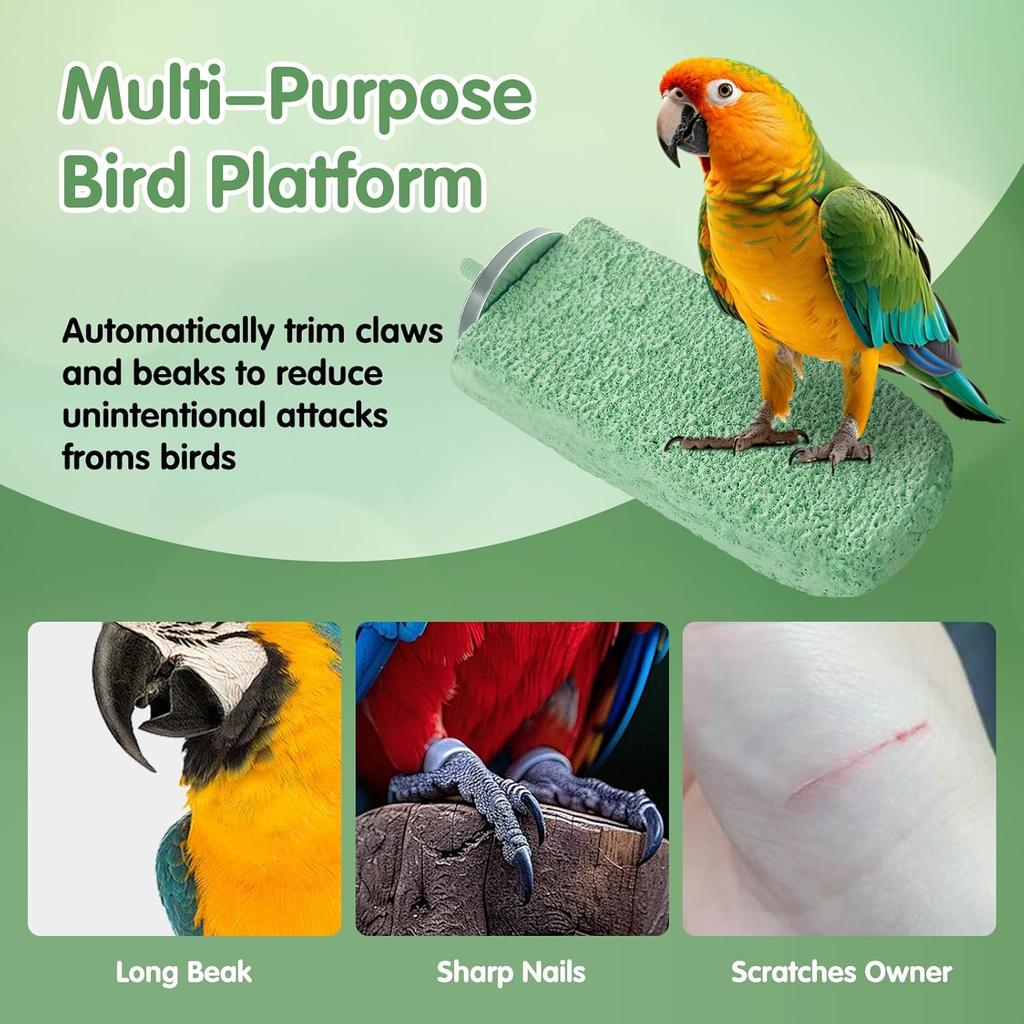 3Pcs Beak Grinder for Birds: Parakeet Beak Grinding Stone&Nail Trimming Perch-Flat Perches for Bird Cages,Budgie Cage Accessories