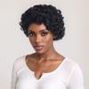 Premium Synthetic Wigs for Women Short Curly Hair Afro Wig with Bangs Natural Black Curly Wig African Hair Styles Casual Wigs