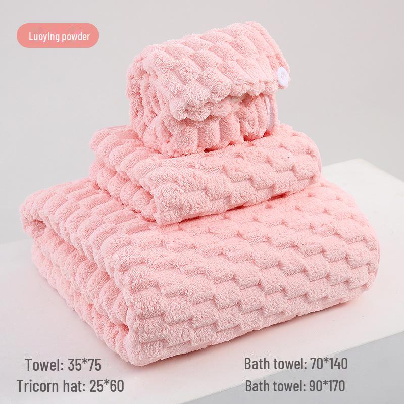 Комплект из 3 быстросохнущих полотенец из кораллового флиса - впитывающий хлопок для ванной, пляжа и дома