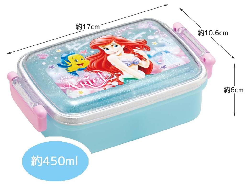 Skater Lunch with a Soft Single Made in Disney 24 Years Children's Box, 450ml, Dome-Shaped Lid, Tier, Japan, Ariel, Old, Girl's, RBF3ANAG-A