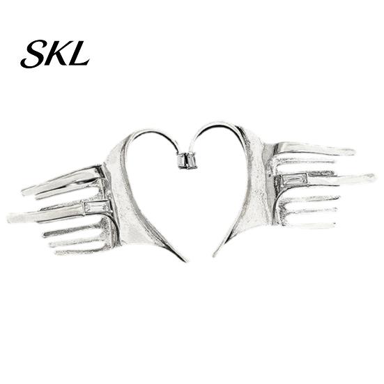 Embellished Earrings Silver Ear Cuff for Women, No Piercing Metal Elf Cool Girl Fashion Jewelry Cuff, Cartilage Climber Clip Hair Styling Accessory