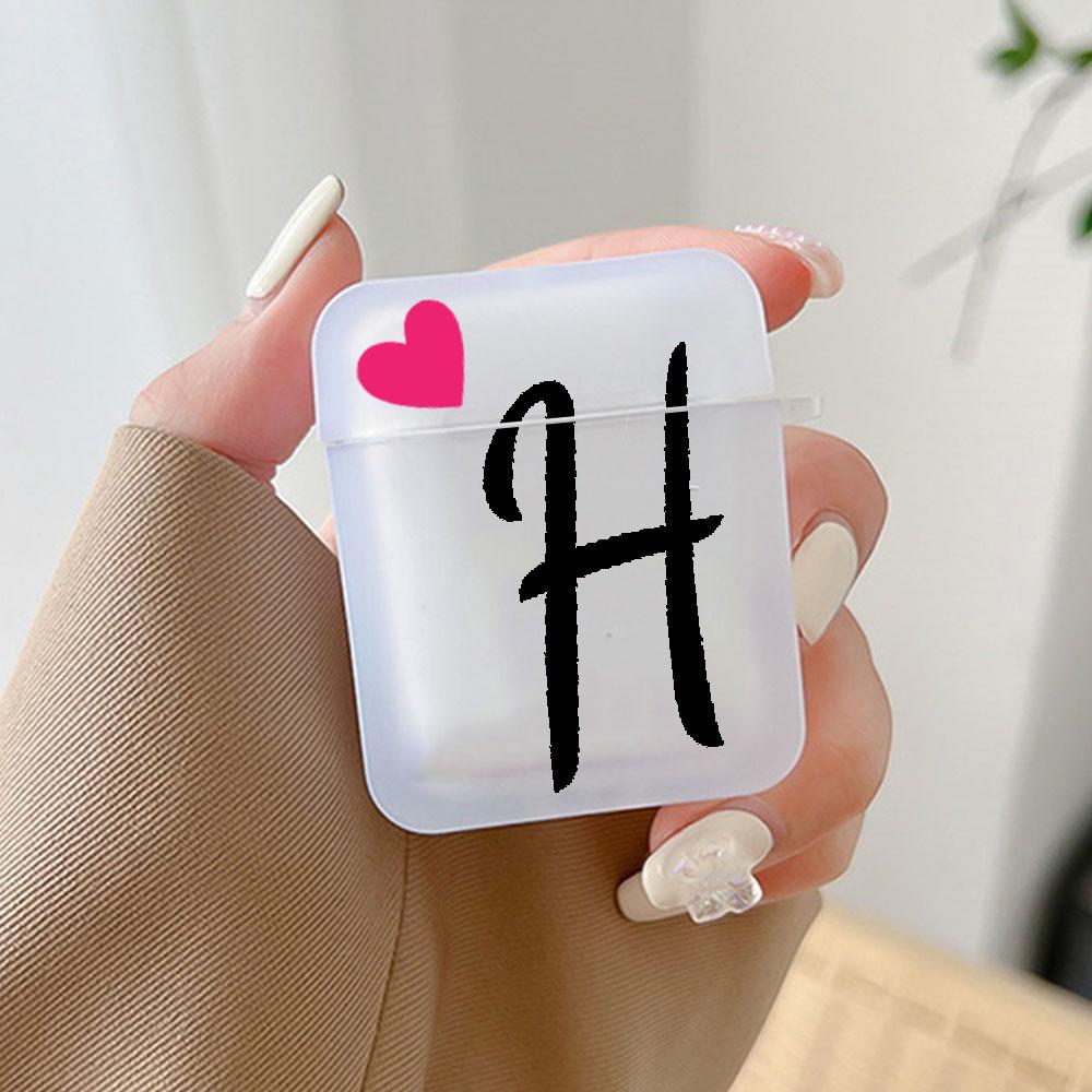 Чехол с начальной буквой A Z и сердцем для наушников Airpods 4-го 3-го Pro 3 2 Чехол для Airpod 2 3 1 Защитный аксессуар Чехол Funda