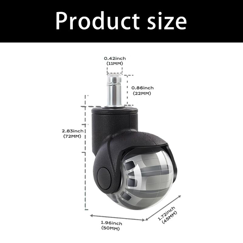 11x22mm Standard Size PU Ball Casters for Office Chairs Featuring Noise Movement Smooth 360 Rotations and Scratch Resistant Design