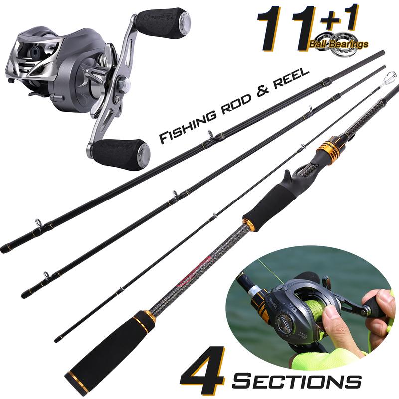 Катушка для удочки и сумка, дорожные удочки, 11 + 1 BB, катушка для ловли наживки, пресноводный окунь, ловля карпа