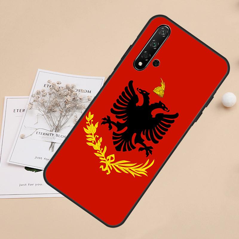 Albania Flag Eagle For Huawei Nova Y91 Y61 Y60 Y70 Y72 Y73 Y90 9 10 SE 7i 8i 11i 12i P30 P40 Lite P60 Pro Case