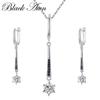 Женские комплекты ювелирных изделий из черного циркона, длинные серьги и ожерелья для женщин