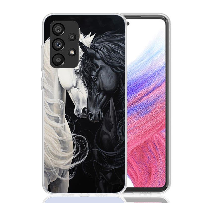 Animal Black Horse Phone Case For Samsung Galaxy A13 A14 A15 A16 A17 A53 A54 A55 A56 A33 A34 A35 A36 A23 A24 A25 A26 A05S A04S G