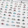 12Pcs Women Rings Crystal Wedding Jewelry Alloy Rings