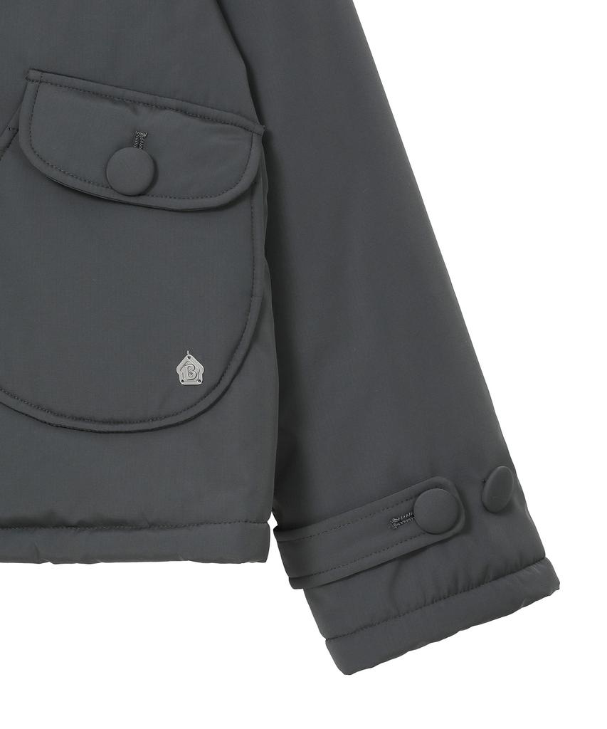 BAUF Round Double Button Puffer Jacket [Charcoal]