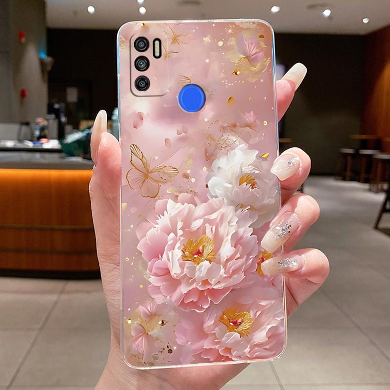 Для Tecno Spark 5 Air 6 Air Spark5 Pro Чехол Цветок Бабочка Бант Корпус Телефона Мягкий Силикон Прозрачный ТПУ Гелевый Чехол