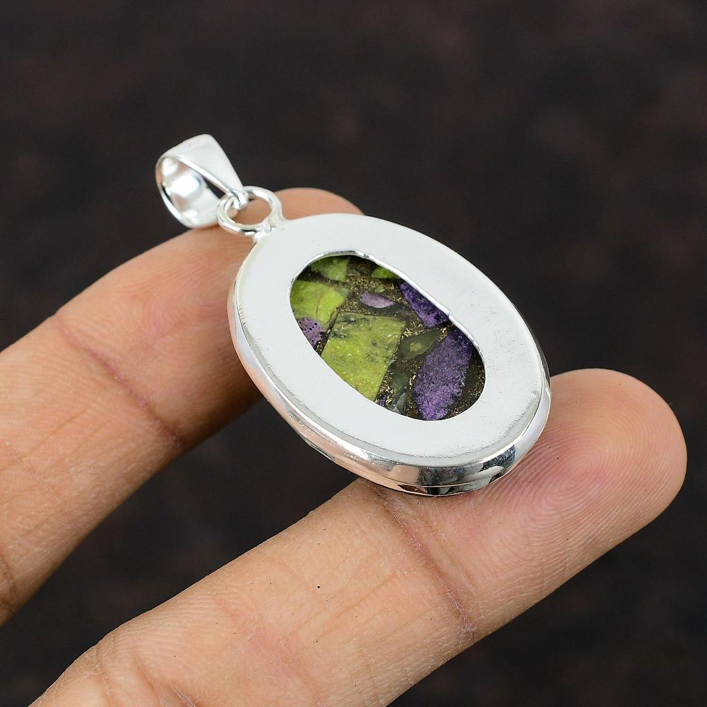 Медный кулон-стихтит, элегантные ювелирные изделия ручной работы, подвеска из стерлингового серебра 925 пробы, кулон с драгоценным камнем, кулон-стихтит, подарок для мамы, серебряные украшения