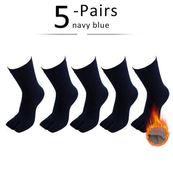5 пар/лот зимние толстые теплые махровые носки с пятью пальцами для мужчин и мальчиков, хлопковые носки с пальцами, прочные, антибактериальные, дышащие