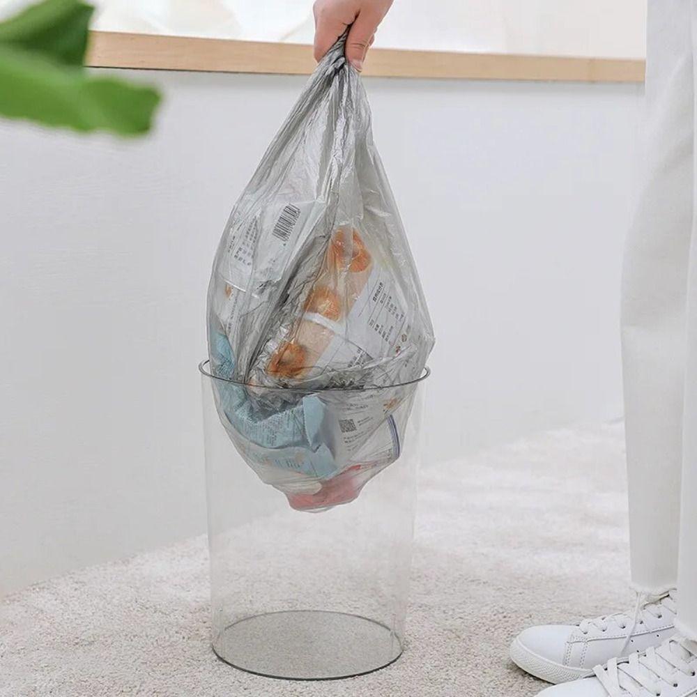 Thickened Transparent Trash PET Garbage Container Organizer Container Waste Bin Kitchen