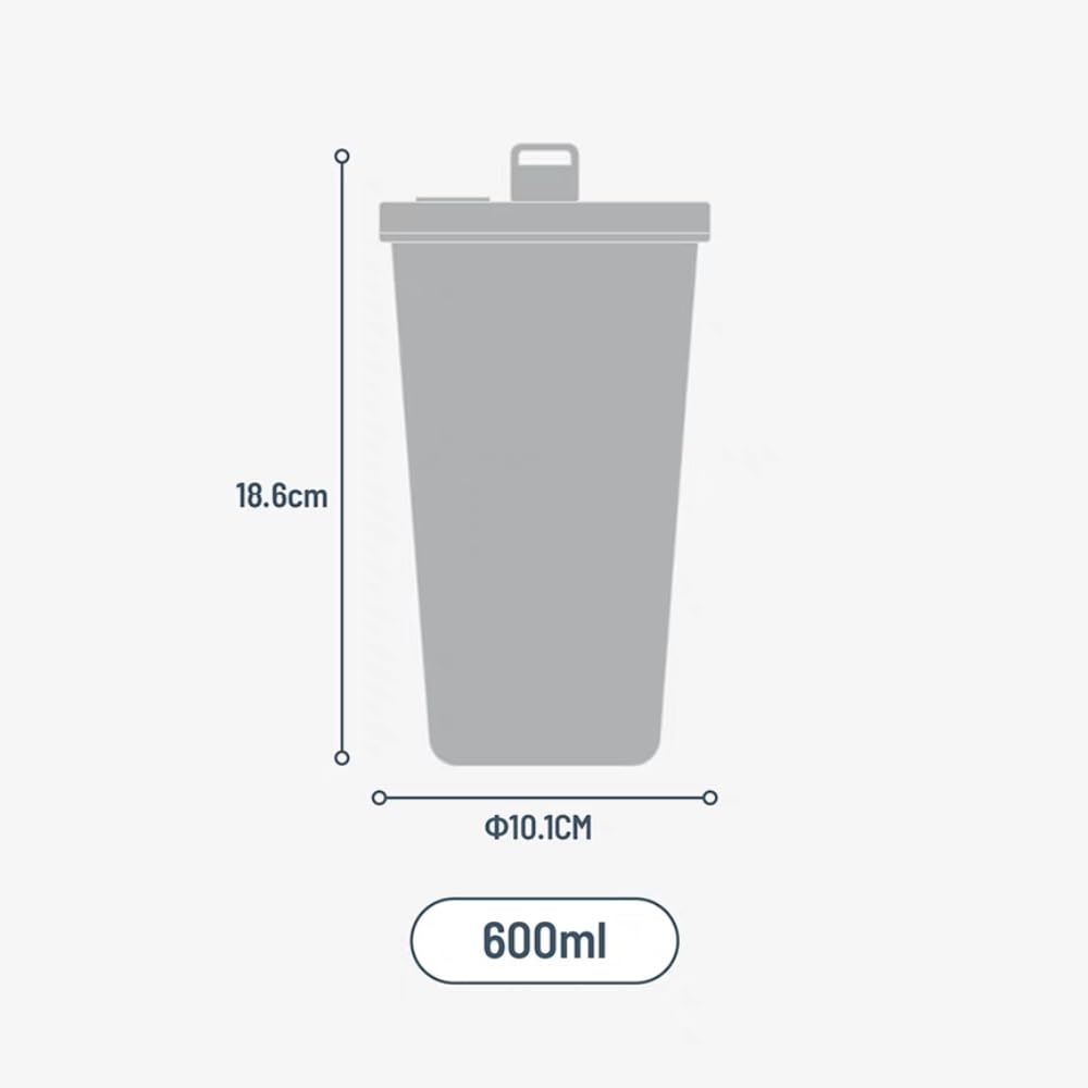 Стакан Nishida Straw из нержавеющей стали с силиконовой соломинкой, вакуумный, 600 мл, с двойными стенками, для холодных напитков, с крышкой, стильный, для офиса, стальной, для улицы, компактный, в форме стика
