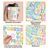 15 Sheets Cartoon Alphabet Stickers Set Letters Numbers Design Waterproof Sun-Proof Decorative Stickers for Crafts Indoor Outdoor Use