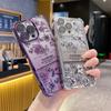 Подходит для Samsung S26 блестящий гальванический чехол для мобильного телефона S25FE ретро-цветок A37 четыре угла противоударный A57 пленка для объектива мягкий