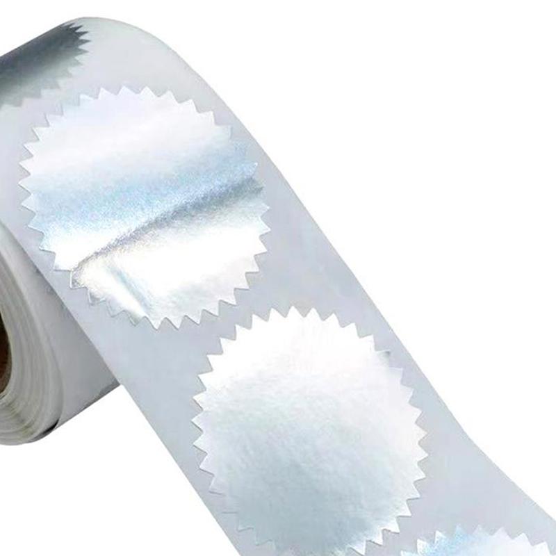 250Pcs/Roll 4.5Cm/1.77In Multi-Color Gear Steel Seal Certificate Gift Box Packaging Embossed Seal Sticker