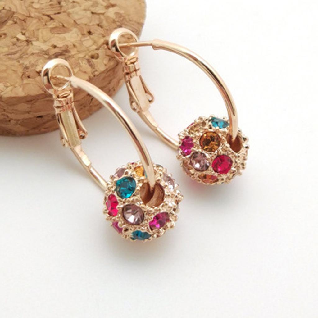 Perforated Lymphatic Drainage Earrings, Ear Pressure Magnetic Health Jewelry, Colored Diamond Ball Transport Beads Earrings, Ear Jewelry