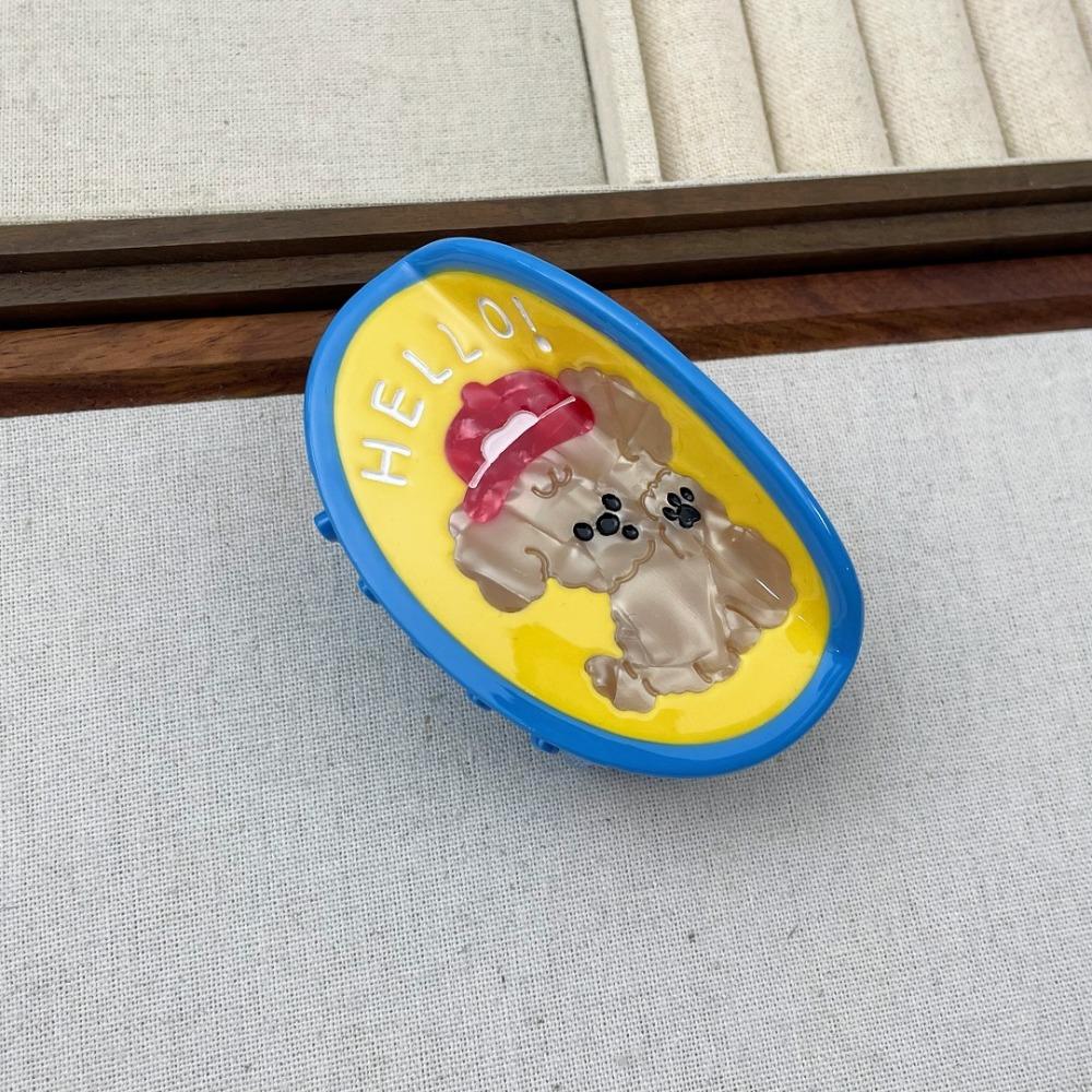Rabbit Cartoon Animal Hair Clip Puppy Geometry Shark Clip Funny Bear Acetate Hair Claw Female