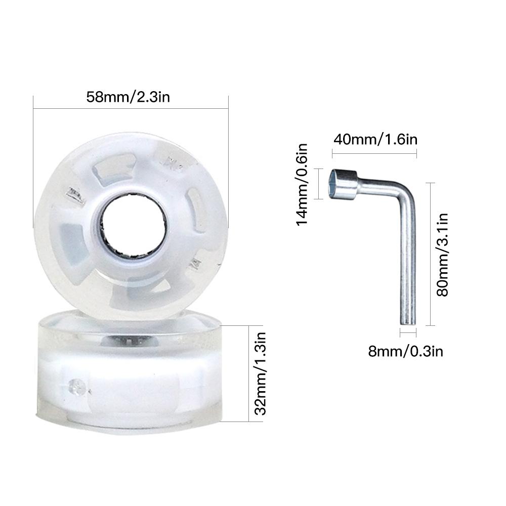 8 шт. колеса для скейтборда, сменные колеса со светодиодной подсветкой, набор колес для лонгборда, 78A, подушка из искусственной кожи для