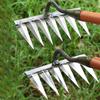 Weed Puller Tool Detachable 6 Teeth Hand Weeding Tool Steel Gardening Weeder Claw Manual Weed Uprooting Remover Tool for Garden Backyard Farm